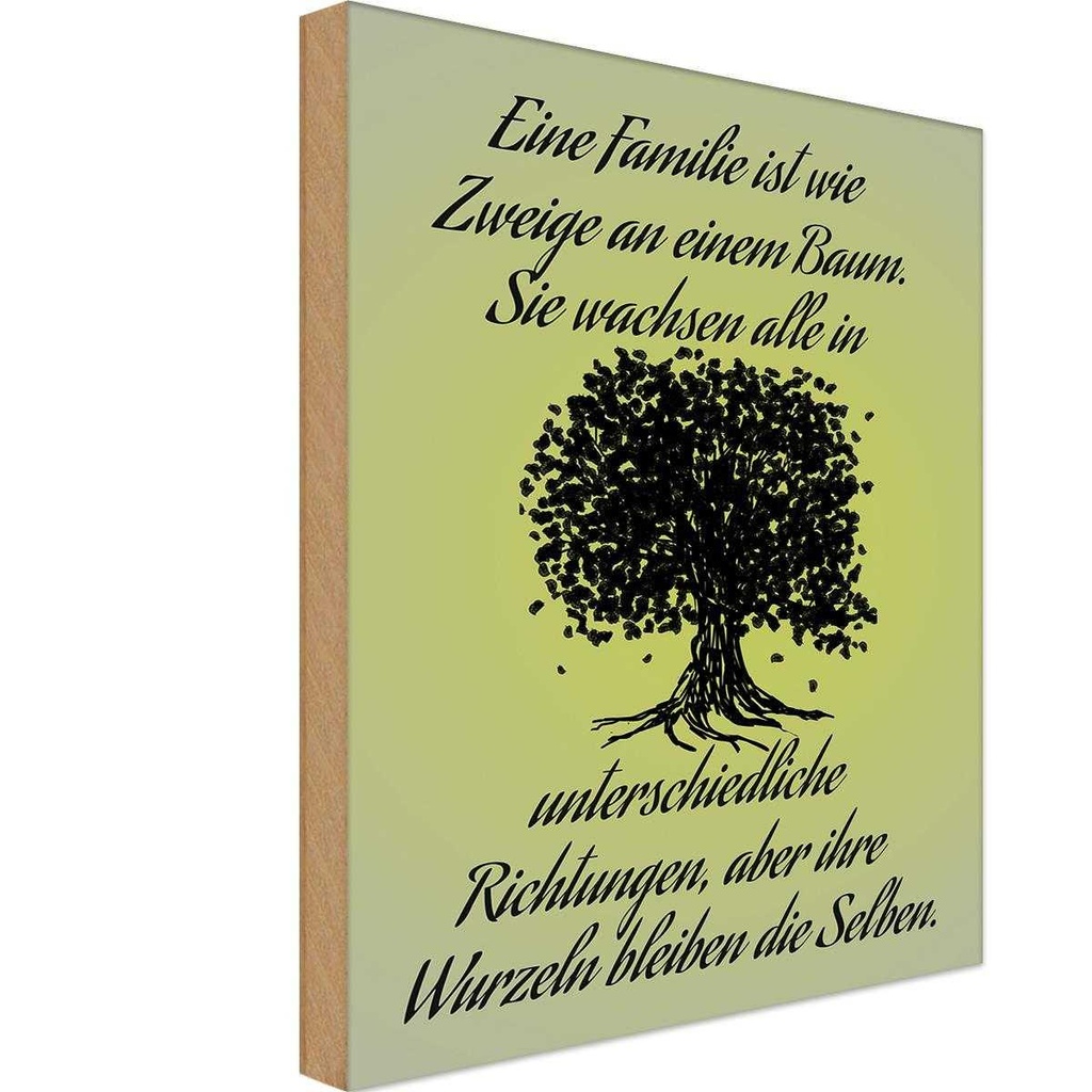 [LA-112316-1812-H] Holzschild 18x12 cm Familie ist wie Zweige an Baum Freunde