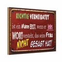 Holzschild 12x18 cm Achtung Verheiratet ist Mann Warnschild Hinweisschild