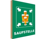 Holzschild 18x12 cm Alkohol Saufstelle Biergläser Bier