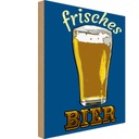Holzschild 18x12 cm Alkohol frisches Bier Bierglas