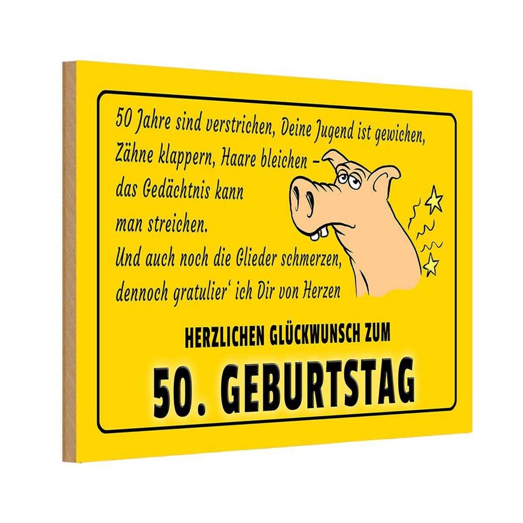 Holzschild 12x18 cm Glückwunsch zum 50.Geburtstag Geburtstag Feiern Party