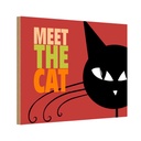 Holzschild 12x18 cm Katze Meet the cat Tier Haustier