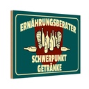 Holzschild 12x18 cm Ernährungsberater Getränke Dekoration