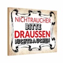 Holzschild 12x18 cm Nichtraucher bitte draußen Warnschild Hinweisschild
