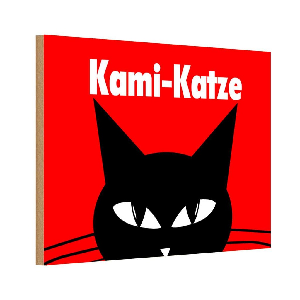 Holzschild 12x18 cm Kami - Katze Tier Haustier