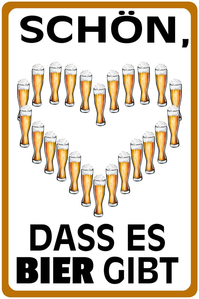 Holzschild 18x12 cm schön dass es Bier gibt Essen Trinken