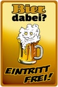 Holzschild 18x12 cm Alkohol Bier dabei Eintritt frei