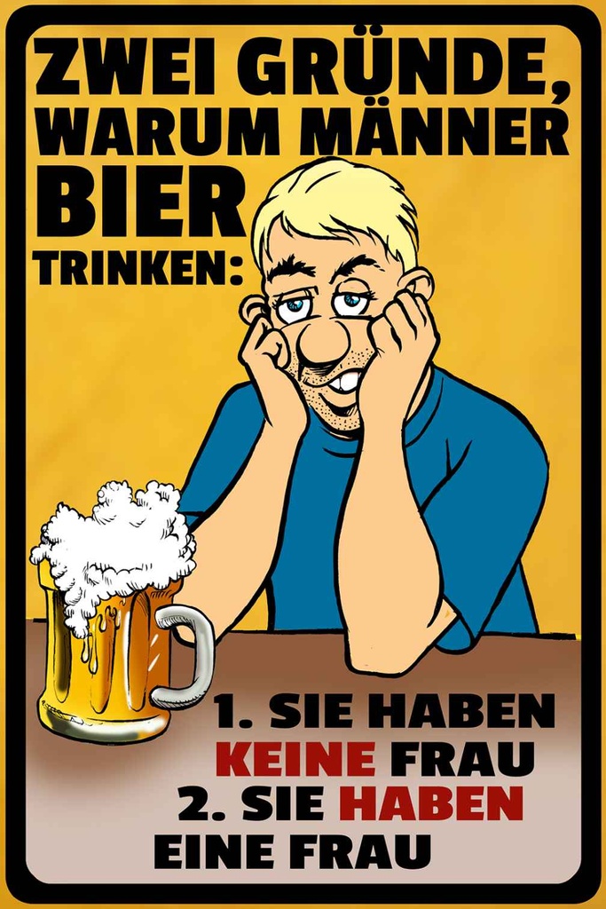 Holzschild 18x12 cm Gründe warum Männer Bier trinken Spruch Zitat