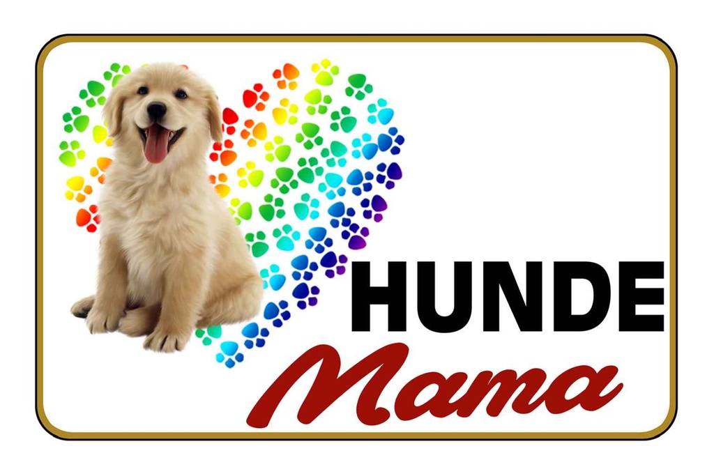 Holzschild 12x18 cm Hunde Mama Herz Tier Haustier