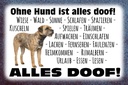 Holzschild 12x18 cm ohne Hund ist alles doof Tier Haustier