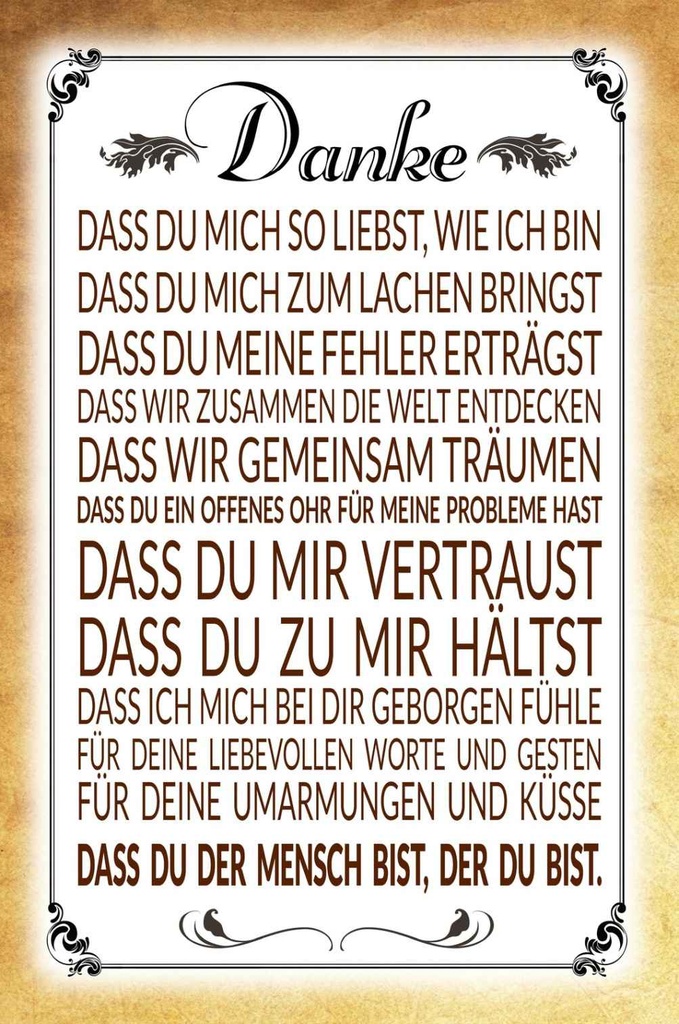 Holzschild 18x12 cm Danke dass du bist der Spruch Zitat