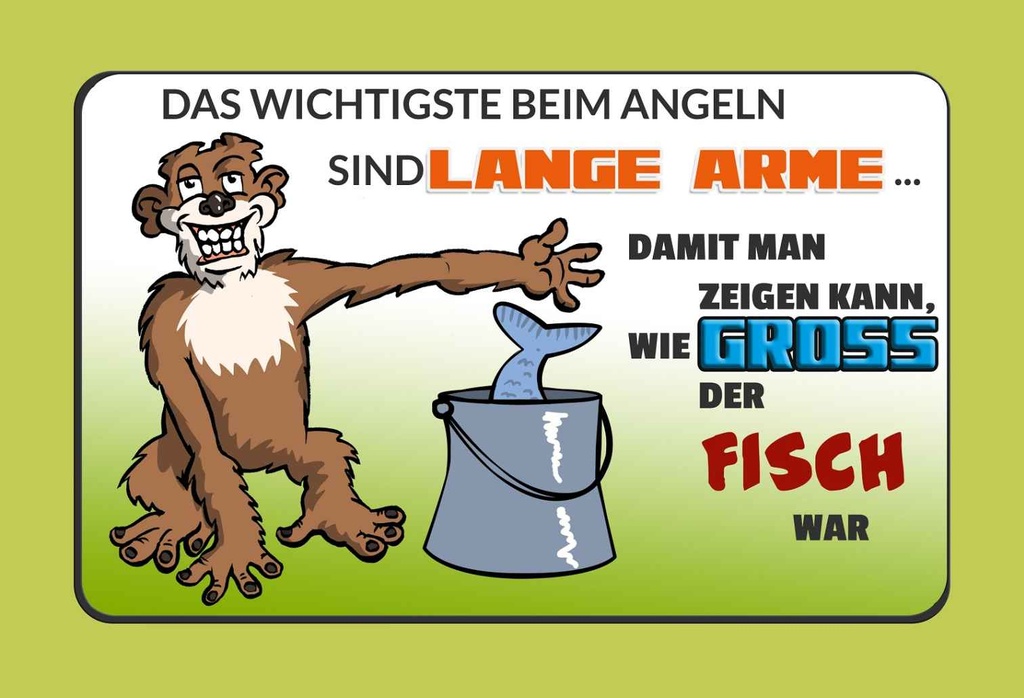 Holzschild 12x18 cm das Wichtigste beim Angeln lange Spruch Zitat