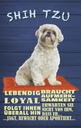 Holzschild 18x12 cm Shih Tzu Hund lebendig loyal Tier Haustier
