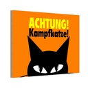 Holzschild 12x18 cm Achtung Kampfkatze Katze Tier Haustier