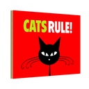 Holzschild 12x18 cm cats rule Katze Tier Haustier