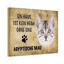 Holzschild 12x18 cm Ägyptische Mau Katze Tier Haustier