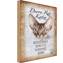 Holzschild 18x12 cm Devon Rex Katze intelligent Tier Haustier