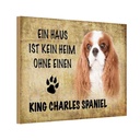 Holzschild 12x18 cm King Charles Spaniel Hund Tier Haustier