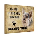 Holzschild 12x18 cm Yorkshire Terrier Hund Tier Haustier