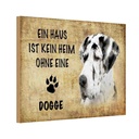 Holzschild 12x18 cm Dogge Hund Tier Haustier