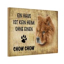 Holzschild 12x18 cm Chow Hund Tier Haustier