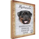 Holzschild 18x12 cm Rottweiler Hund Tier Haustier
