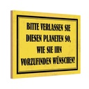 Holzschild 12x18 cm bitte verlassen Sie Planeten Dekoration