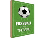 Holzschild 18x12 cm Fussball ist meine Therapie Sport Hobby