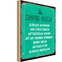 Holzschild 18x12 cm Camping Regeln Outdoor