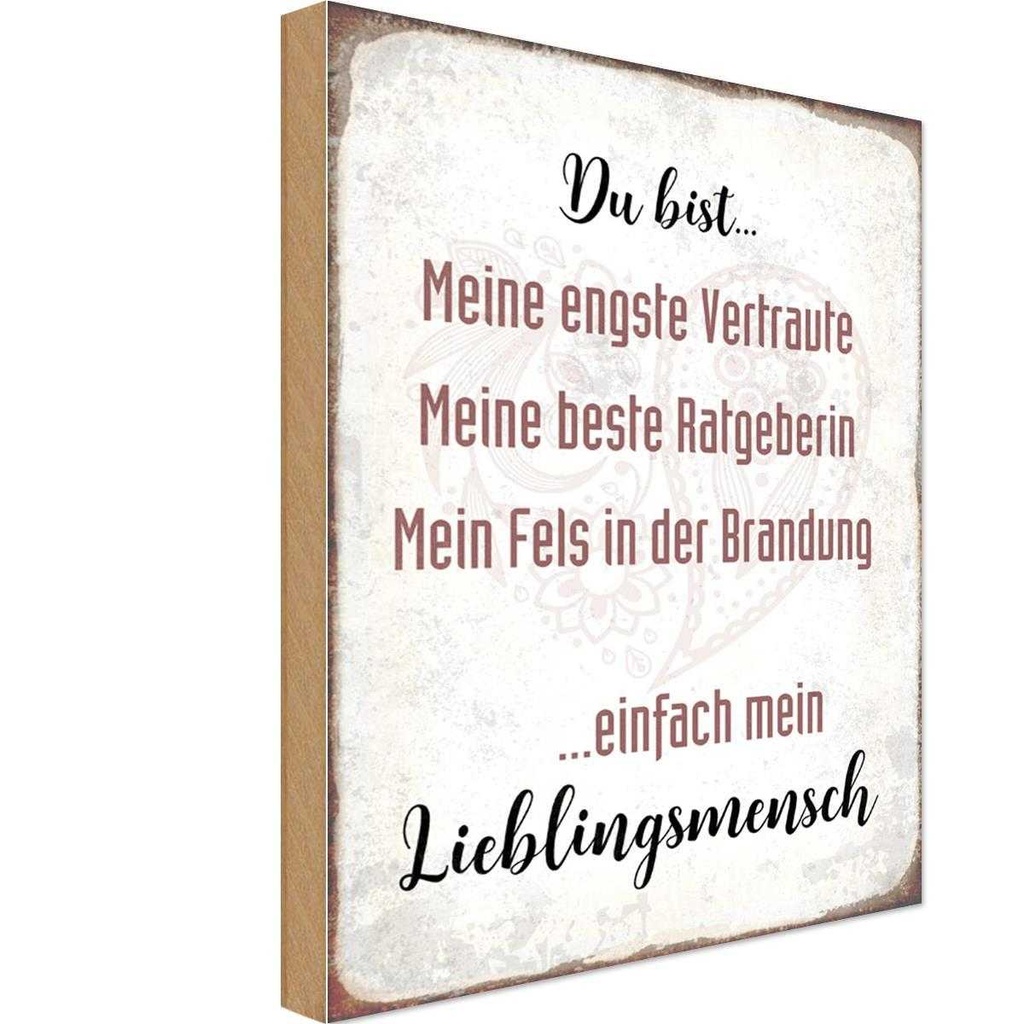 Holzschild 18x12 cm du bist einfach Lieblingsmensch Spruch Zitat