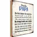 Holzschild 18x12 cm Danke Papa du bist für mich da Spruch Zitat