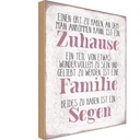 Holzschild 18x12 cm Zuhause Familie beides ein Segen Spruch Zitat