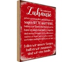 Holzschild 18x12 cm Zuhause sind wir eine Familie Geschenk