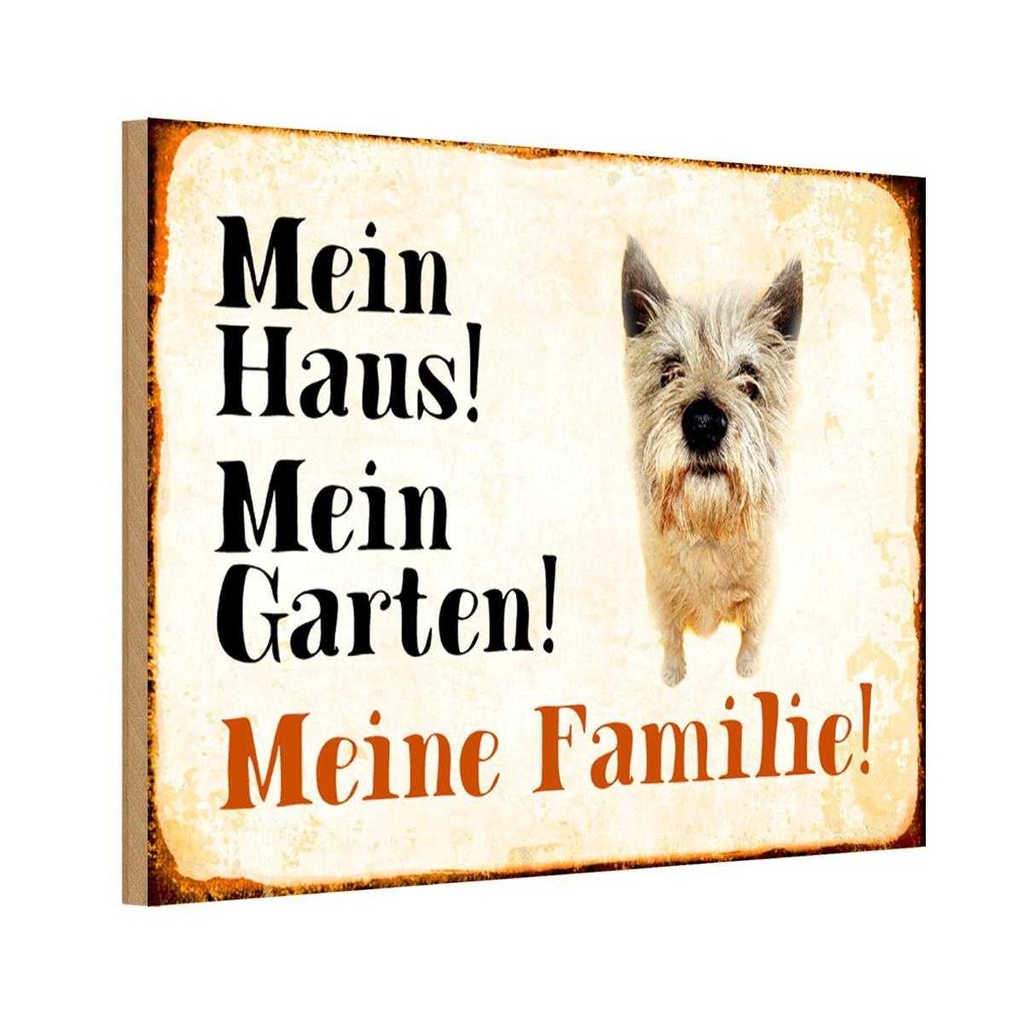 Holzschild 12x18 cm Hund Yorkshire mein Haus Garten Familie Tier Haustier