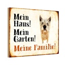 Holzschild 12x18 cm Hund Yorkshire mein Haus Garten Familie Tier Haustier