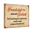 Holzschild 12x18 cm Freundschaft ist ein Familie Freunde
