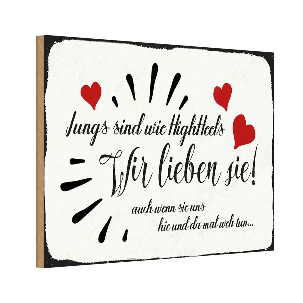 Holzschild 12x18 cm Jungs sind wie Highheels wir Kids Kinder Teens