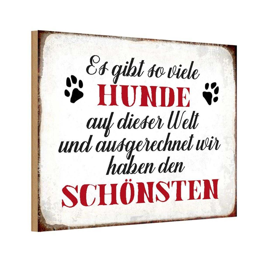 Holzschild 12x18 cm es gibt so viele Hunde Spruch Zitat