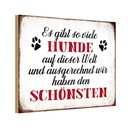Holzschild 12x18 cm es gibt so viele Hunde Spruch Zitat