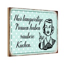 Holzschild 12x18 cm langweilige Frauen saubere Küchen Küche Kochen