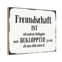 Holzschild 12x18 cm Freundschaft ist mit anderen Familie Freunde