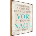 Holzschild 18x12 cm es gibt 2 Perioden der Hochzeit Spruch Zitat