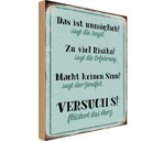 Holzschild 18x12 cm Angst Erfahrung Zweifel Herz Dekoration