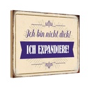 Holzschild 12x18 cm bin nicht dick ich expandiere Dekoration
