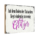 Holzschild 12x18 cm auf dem Boden zu wenig Glitzer