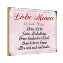 Holzschild 12x18 cm liebe Mama ich danke dir Männer Frauen
