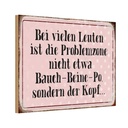 Holzschild 12x18 cm Problemzone ist der Kopf Dekoration