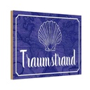 Holzschild 12x18 cm Traumstrand Meer Urlaub Dekoration