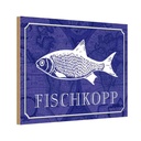 Holzschild 12x18 cm Fischkopp Fisch Tier Haustier