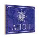 Holzschild 12x18 cm Ahoi Schiff Boot Seemann Dekoration
